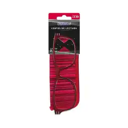 Farmacias Benavides Lentes de Lectura 3.0 rojo + estuche oferta