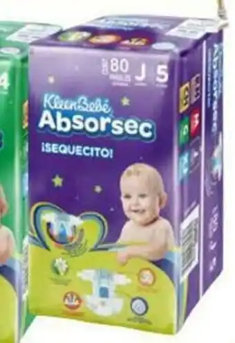 Soriana Express Pañal Kleen Bebé Absorsec J5 80 pañales oferta