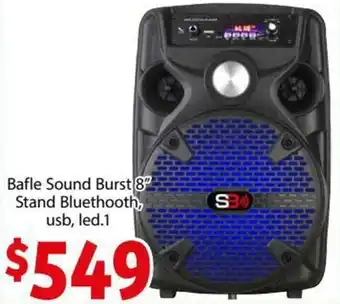 Bafle Sound Burst 8" Stand Bluetooth, USB, LED
