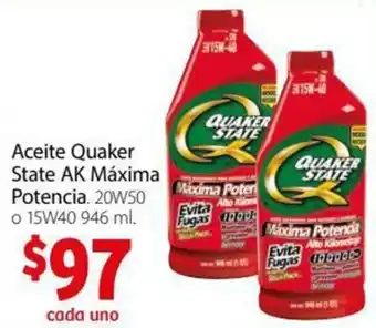Aceite Quaker State AK Máxima Potencia 946ml