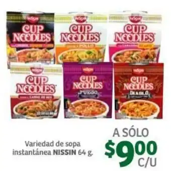 Variedad de Sopa Instantánea Nissin 64g