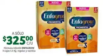 Fórmula infantil Enfagrow Regular y Vainilla 3x1.1kg