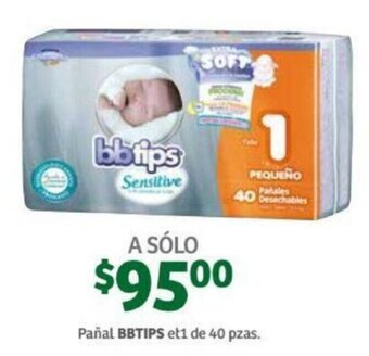 Soriana Mercado Pañal Bbtips et1 40 pzas oferta
