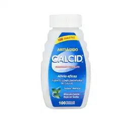 Farmacias YZA Calcid Anitacido Sabor Menta 100 Tabs oferta