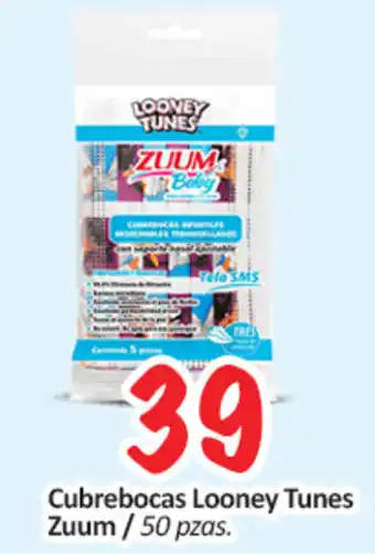 Cubrebocas Looney Tunes Zuum 50 pzas