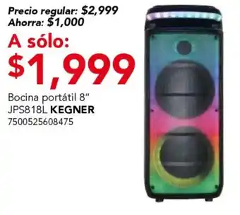 City Club Kegner bocina portatil 8" oferta