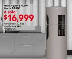 City Club Mabe refrigerador 19 pies inoxidable oferta