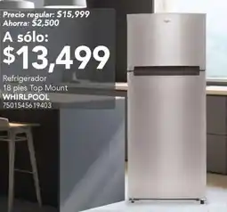 City Club Whirlpool refrigerador 18 pies top mount oferta