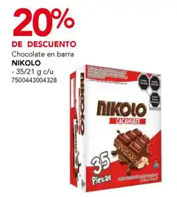 City Club Nikolo chocolate en barra oferta