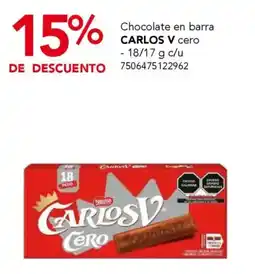 City Club Carlos V chocolate en barra oferta