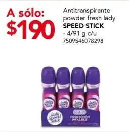 City Club Speed Stick antitranspirante powder fresh lady oferta