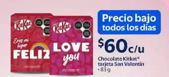 Chocolate Kitkat tarjeta San Valentín