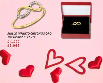 ANILLO INFINITO CIRCONIAS ORO 10k