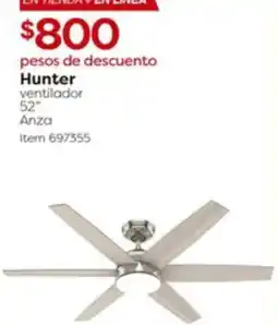 Costco Hunter ventilador 52" oferta