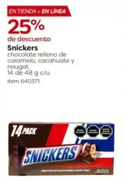 Costco Snickers chocolate relleno de caramelo, cacahuate y nougat oferta