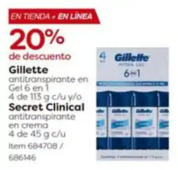 Costco Gillette antiperspirante en gel oferta