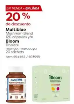 Costco Multiblue Mushroom de descuento Multiblue Mushroom Blend 120 cápsulas y/o Bloom Tropical oferta