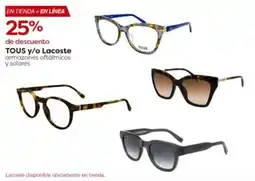 Costco TOUS y/o Lacoste armazones oftálmicos y solares oferta