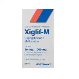 Farmacias YZA XIGLIF-M TAB 10MG/1G C/14 oferta