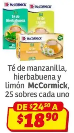 Soriana Híper Mccormick té de manzanilla, hierbabuena y limón oferta