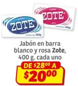 Soriana Híper Zote jabón en barra blanco y rosa oferta