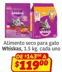 Soriana Híper Whiskas alimento seco para gato oferta