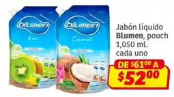 Soriana Híper Blumen jabón líquido pouch oferta