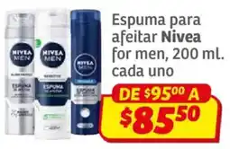 Soriana Híper Nivea espuma para afeitar for men oferta