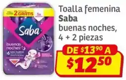 Soriana Híper Saba toalla femenina buenas noches oferta