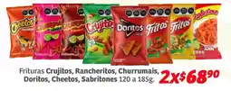 Soriana Híper Frituras crujitos, rancheritos, churrumais, doritos, cheetos, sabritones oferta