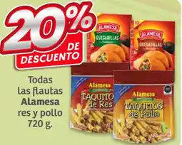 Soriana Híper Alamesa todas las flautas res y pollo oferta