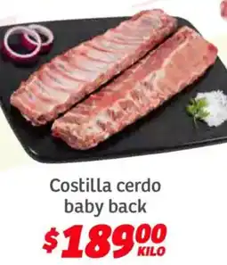 Soriana Híper Costilla cerdo baby back oferta