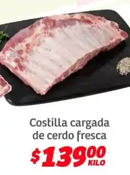 Soriana Híper Costilla cargada de cerdo fresca oferta