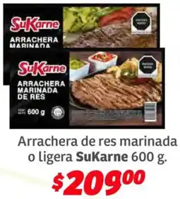 Soriana Híper Sukarne arrachera de res marinada o ligera oferta