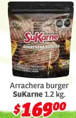 Soriana Híper Sukarne arrachera burger oferta
