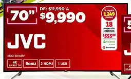 Soriana Híper Jvc smart tv 70" oferta