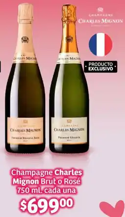 Soriana Híper Charles mignon champagne brut o rosé oferta
