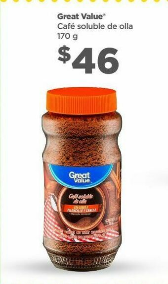 Café soluble de olla great value 170g