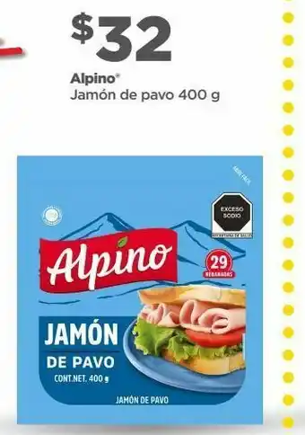 Bodega Aurrerá Jamón de pavo alpino oferta