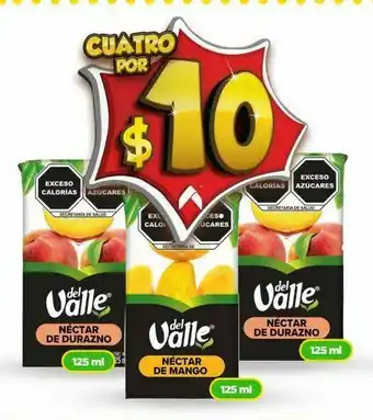 Bodega Aurrerá Néctar de durazno del valle 125 ml oferta