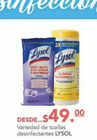 Toallas desinfectantes lysol desde...