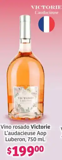 Soriana Híper Victorie vino rosado l'audacieuse aop luberon oferta