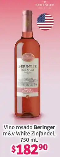 Soriana Híper Beringer vino rosado m&v white zinfandel oferta