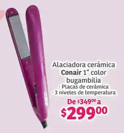 Soriana Híper Conair 1" alaciadora cerámica color bugambilia oferta