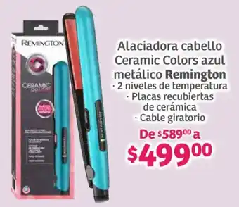Remington alaciadora cabello ceramic colors azul metálico