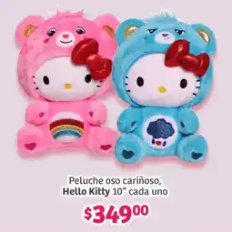 Soriana Híper Hello kitty 10" peluche oso cariñoso cada uno oferta