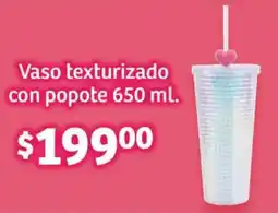 Soriana Híper Vaso texturizado con popote oferta