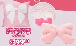 Soriana Híper Home style design cojín love bow rosa cada uno oferta