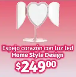 Soriana Híper Home style design espejo corazón con luz led oferta