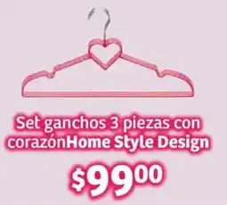 Soriana Híper Home style design set ganchos on corazón oferta